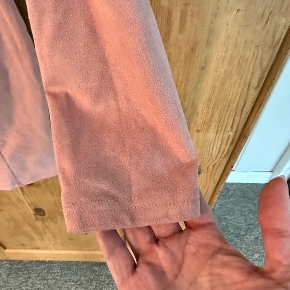 🎉A’GACI Rosey Pink Suede Dress w/Cute Waist Detailing Size Small - Picture 7 of 9